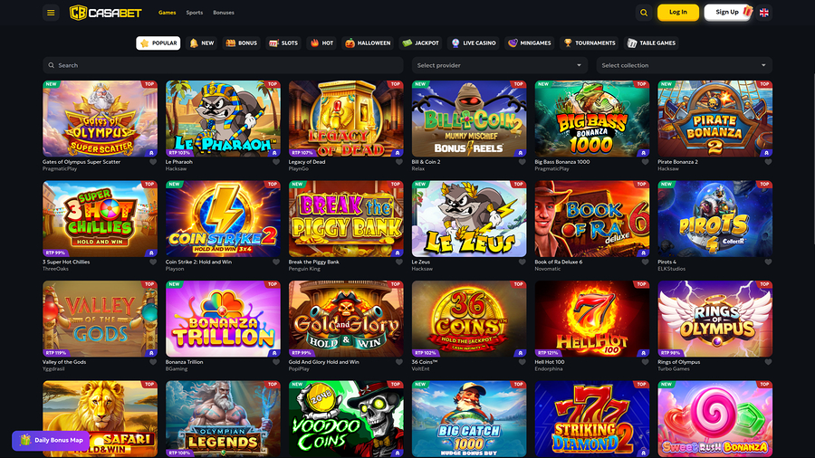 Juegos de Casabet Casino para escritorio