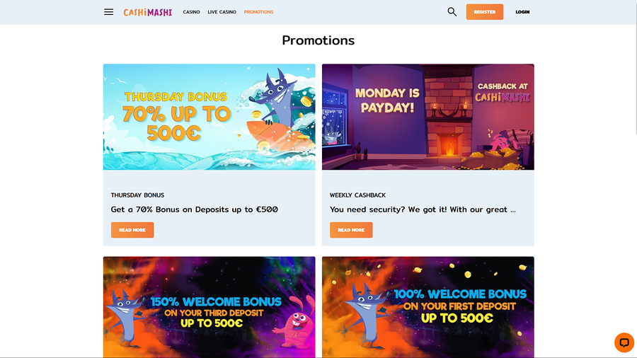 Cashimashi Casino Desktop Promotions