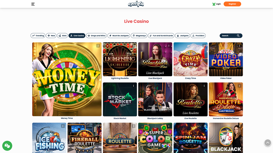 Casiku Casino Live Dealer Desktop