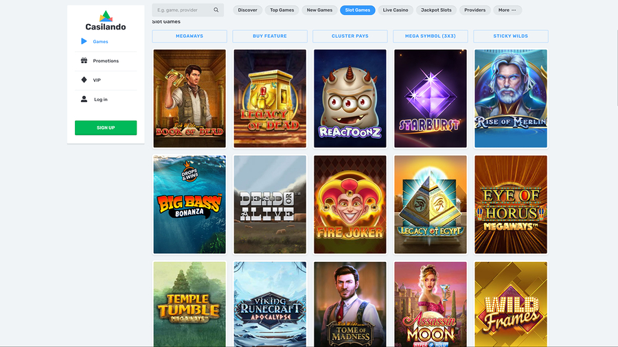 Casilando Casino Desktop Games