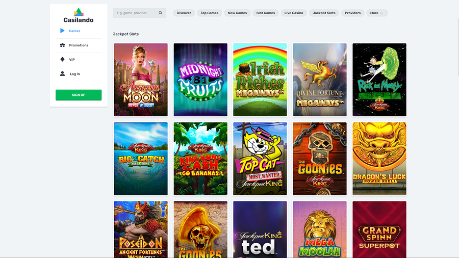 Casilando Casino Desktop Jackpot