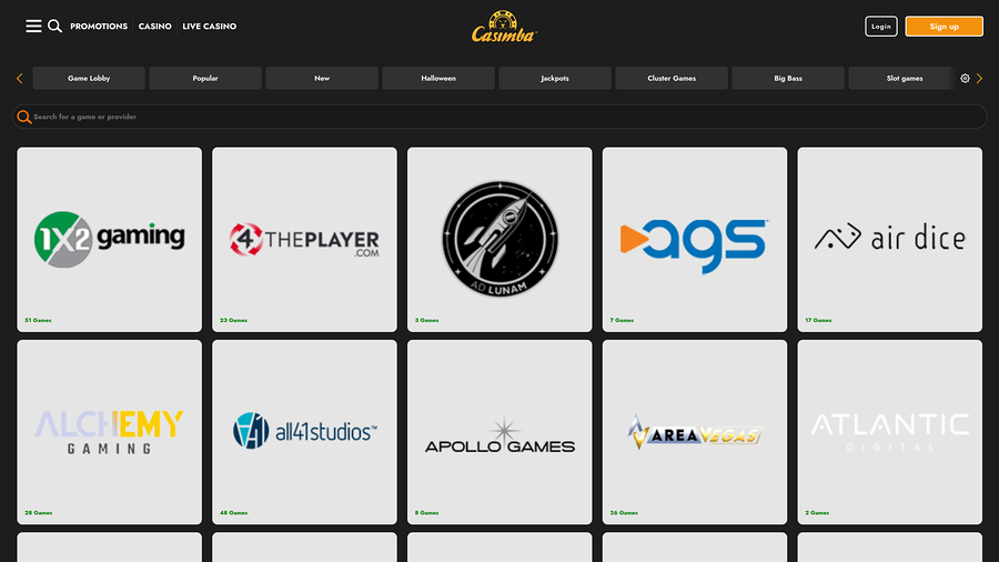 Casimba Casino Game Developers Desktop