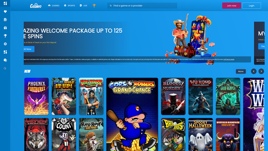 Casimpo Casino Homepage Desktop