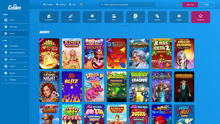 Casimpo Casino Jackpot Desktop