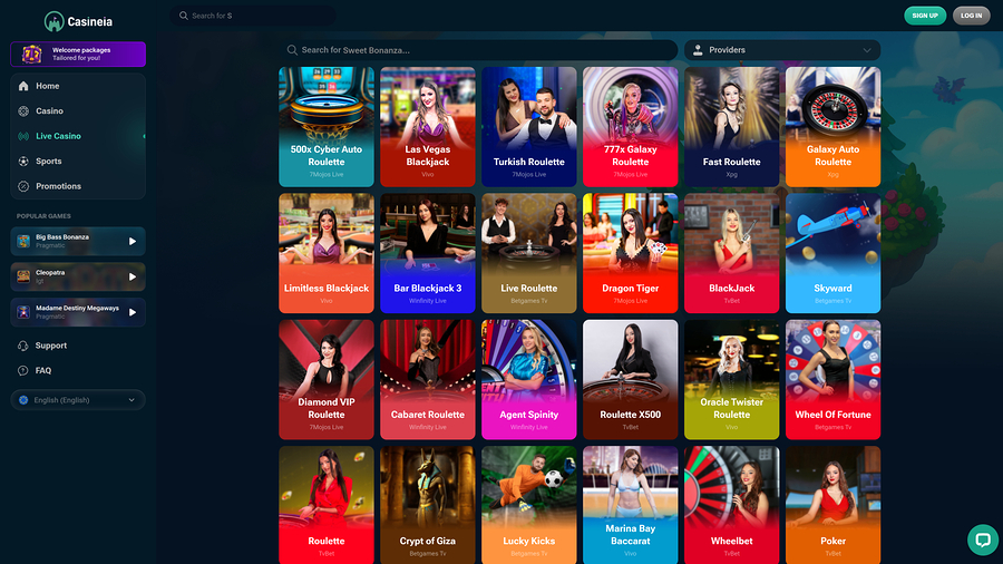 Casineia Casino Desktop Live Dealer