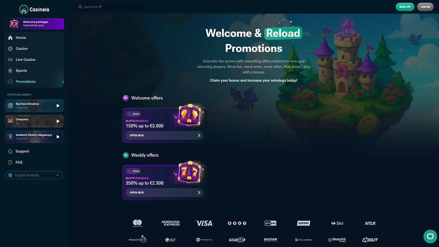 Casineia Casino Desktop Promotions
