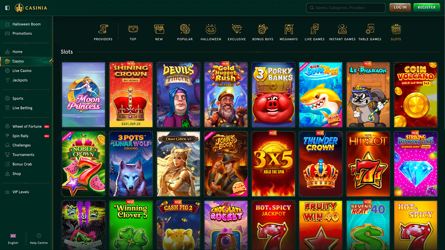 Casinia Casino Desktop Games