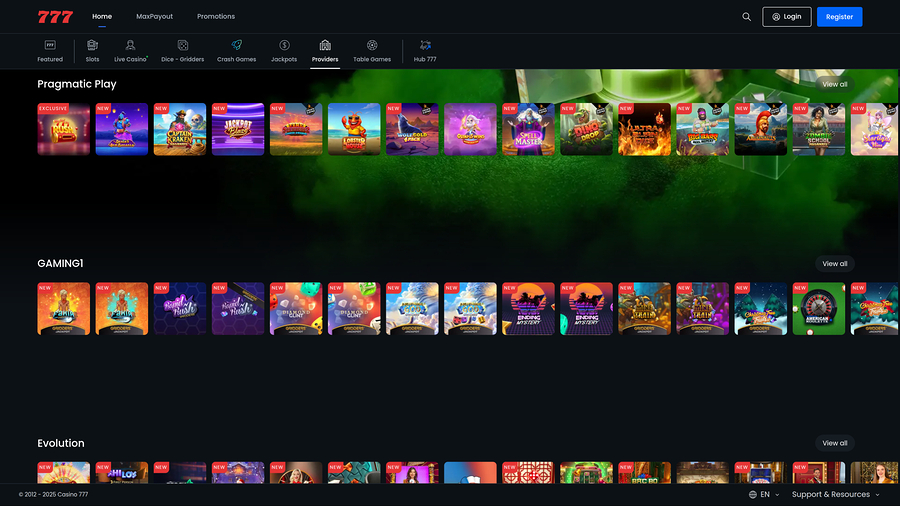 Casino 777 Desktop Game Developers