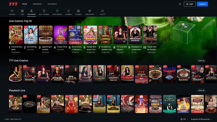 Casino 777 Desktop Live Dealer