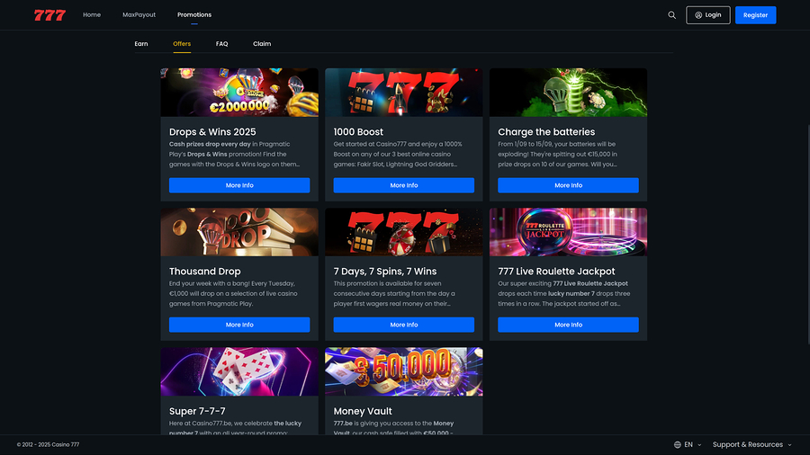 Casino 777 Desktop Promotions