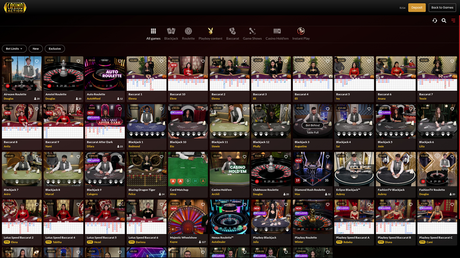 Casino Action Desktop Live Dealer