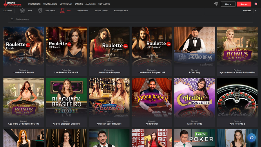 Casino Adrenaline Desktop Live Dealer