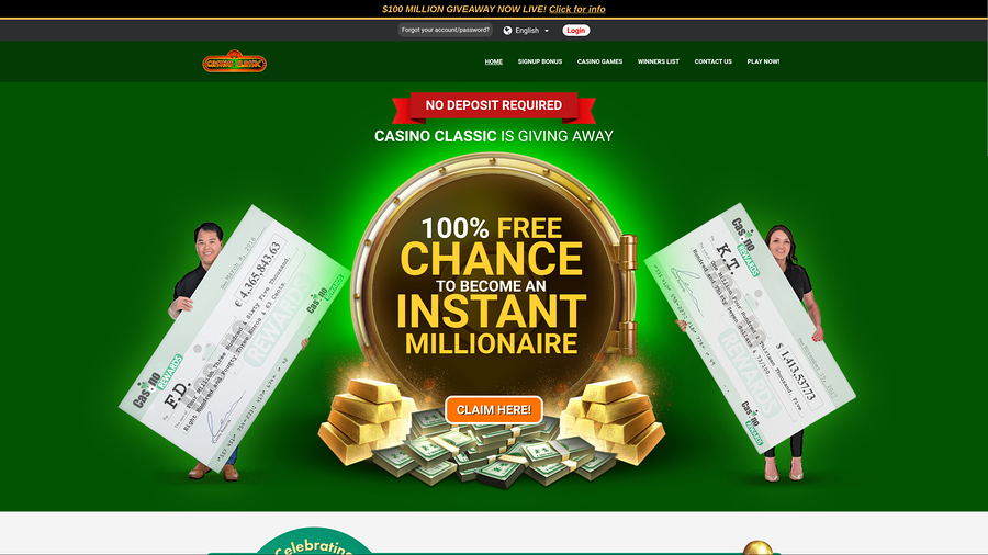 Casino Classic Desktop Homepage
