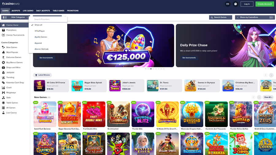 Casino Euro Desktop Game Developers