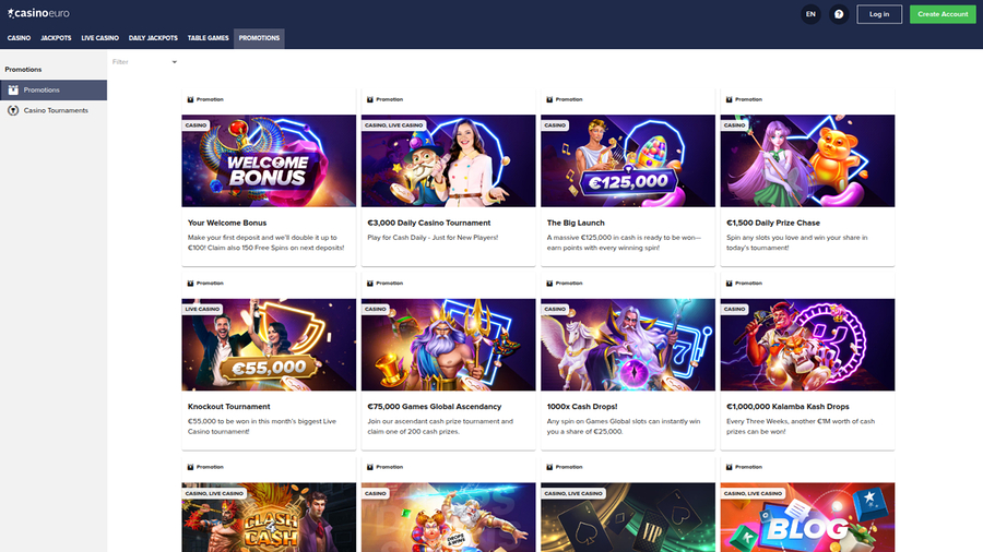 Casino Euro Desktop Promotions