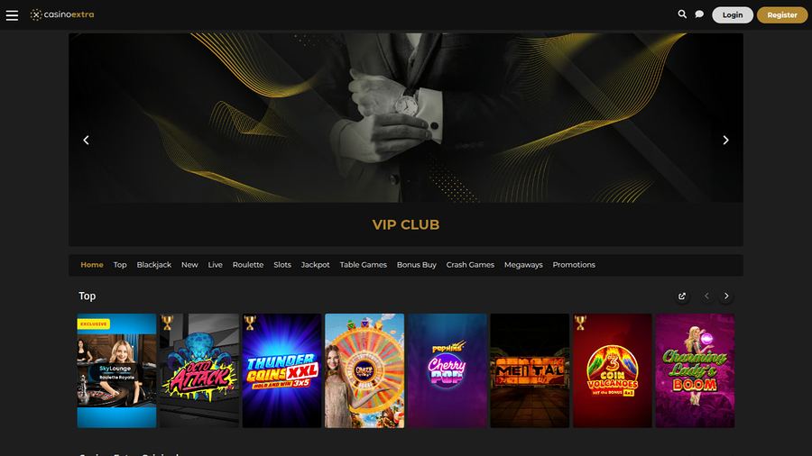 Casino Extra Desktop Homepage