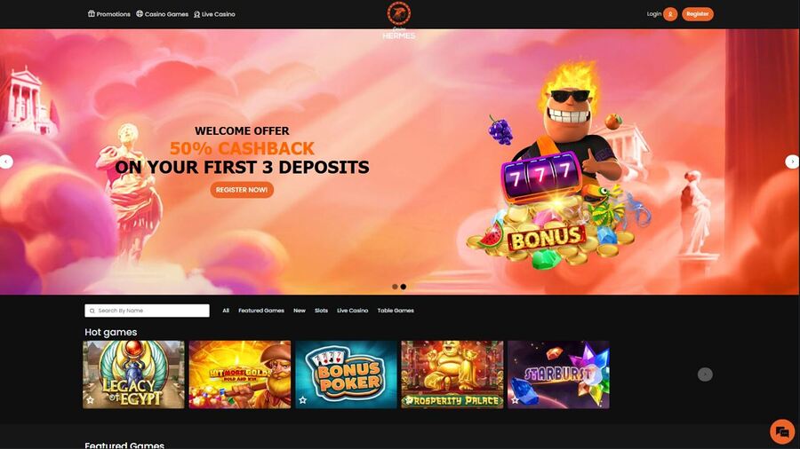 Casino Hermes Desktop Homepage