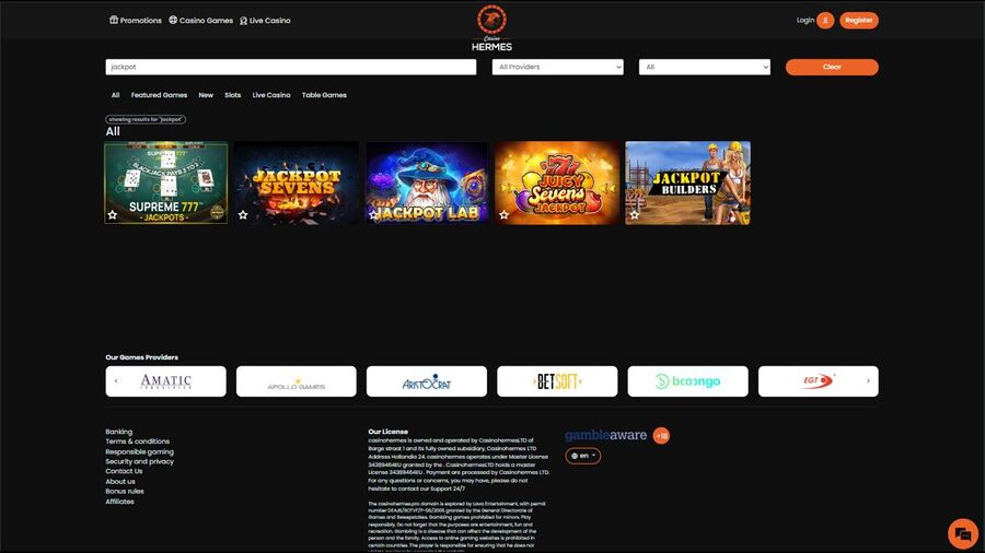 Casino Hermes Desktop Jackpot