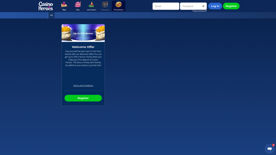 Casino Heroes Desktop Promotions