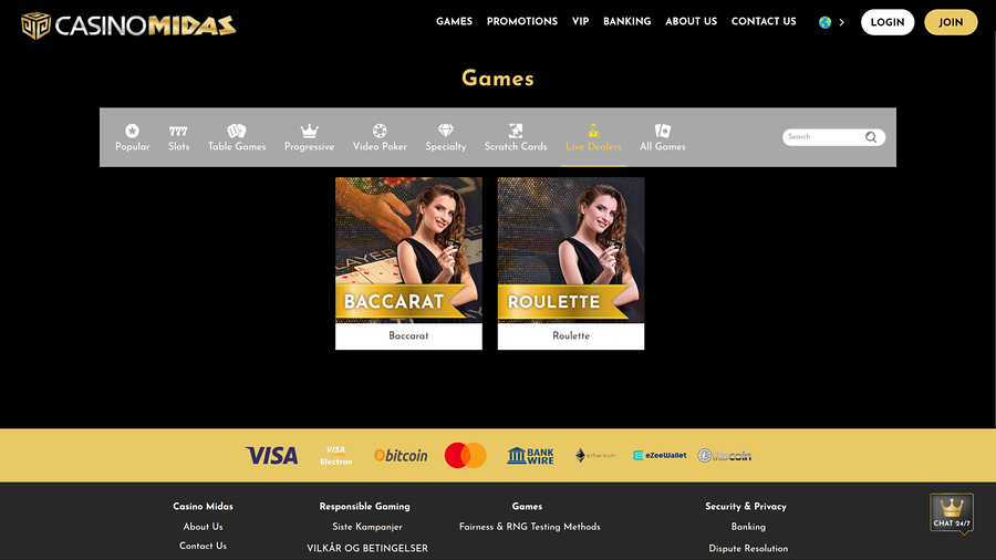 Casino Midas Desktop Live Dealer