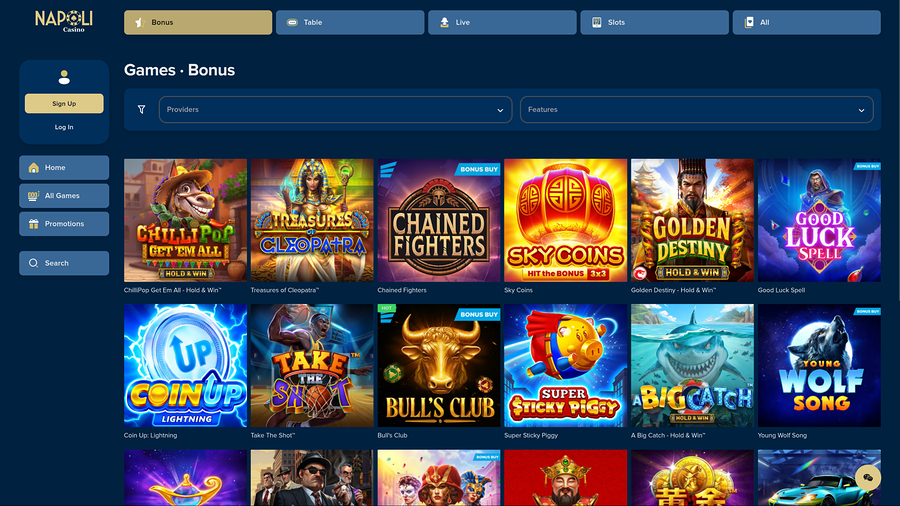 Casino Napoli Desktop Bonus Games