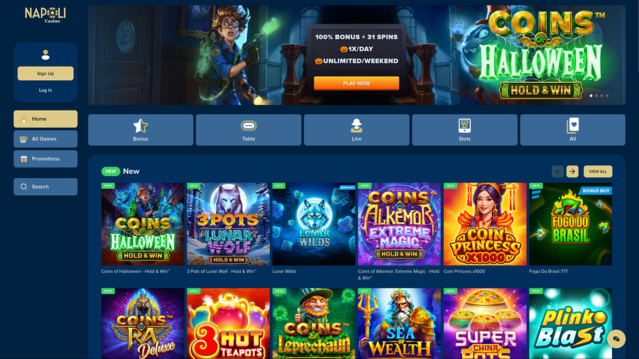 Casino Napoli Desktop Homepage