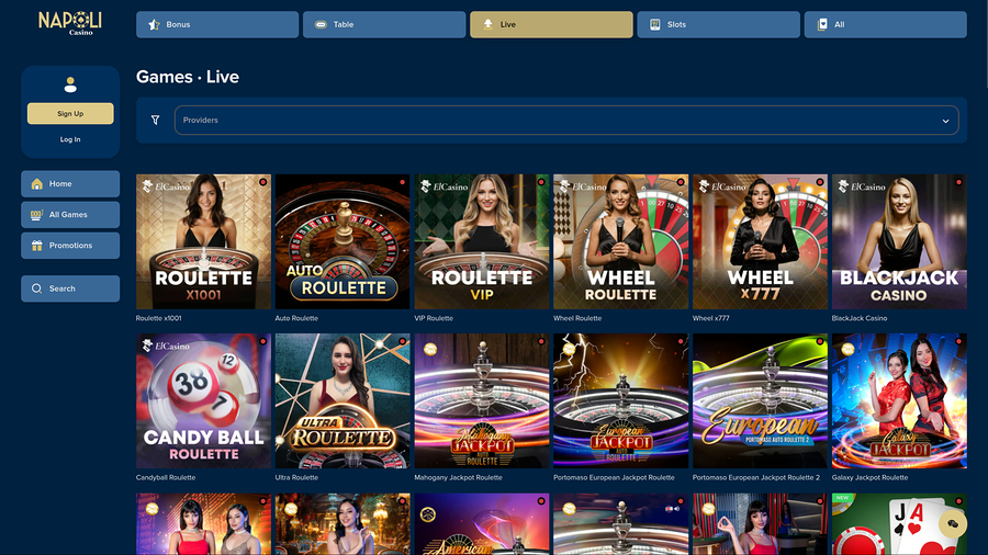 Casino Napoli Desktop Live Dealer