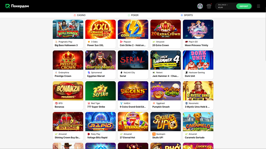 Casino Pokerdom Desktop Games