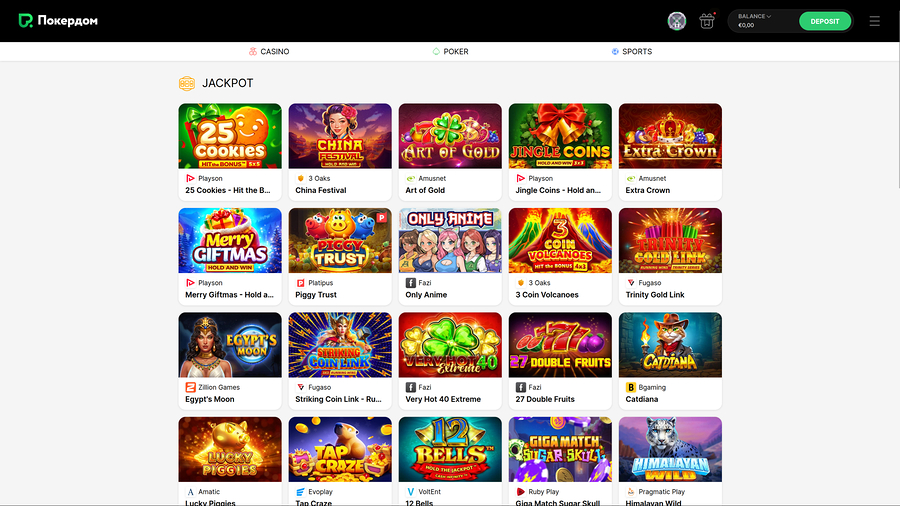 Casino Pokerdom Desktop Jackpot