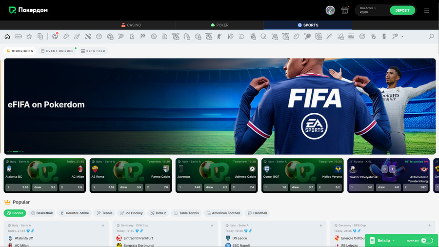 Casino Pokerdom Desktop Sports