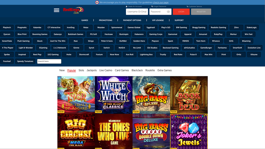 Desarrolladores de juegos de Casino RedKings para escritorio