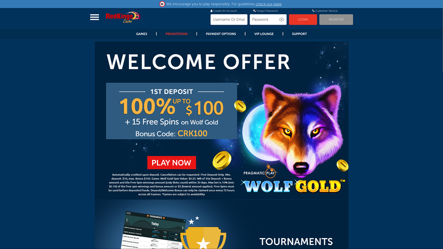 Promociones de Casino RedKings para escritorio