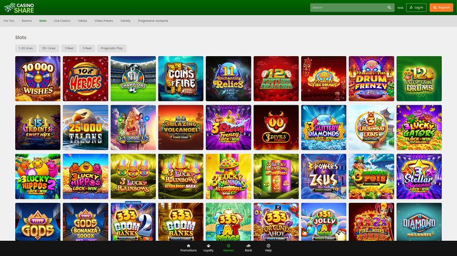 Promozioni mobili di Casino Share