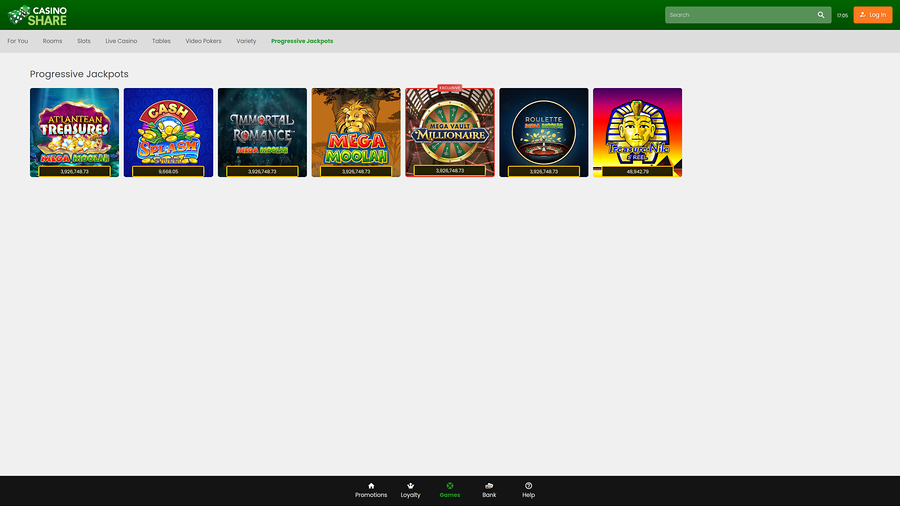 Casino Share Desktop Jackpot