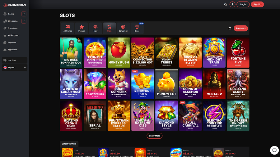 CasinoChan Casino Desktop Games