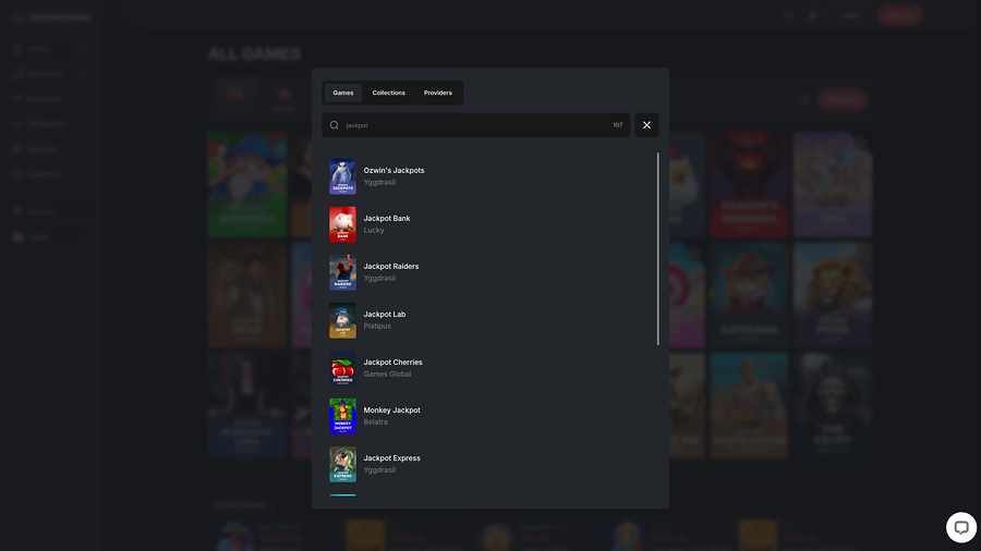 CasinoChan Casino Desktop Jackpot