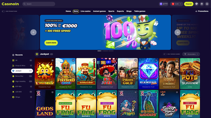 Casinoin Jackpot Desktop