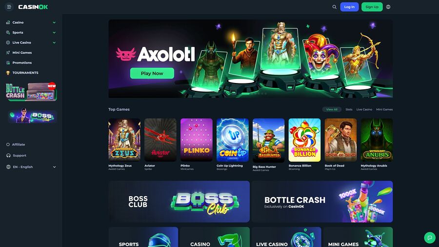 CasinOK Desktop Homepage
