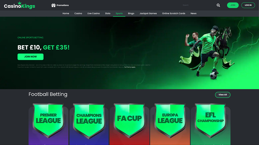 CasinoKings.com Live Sports Desktop