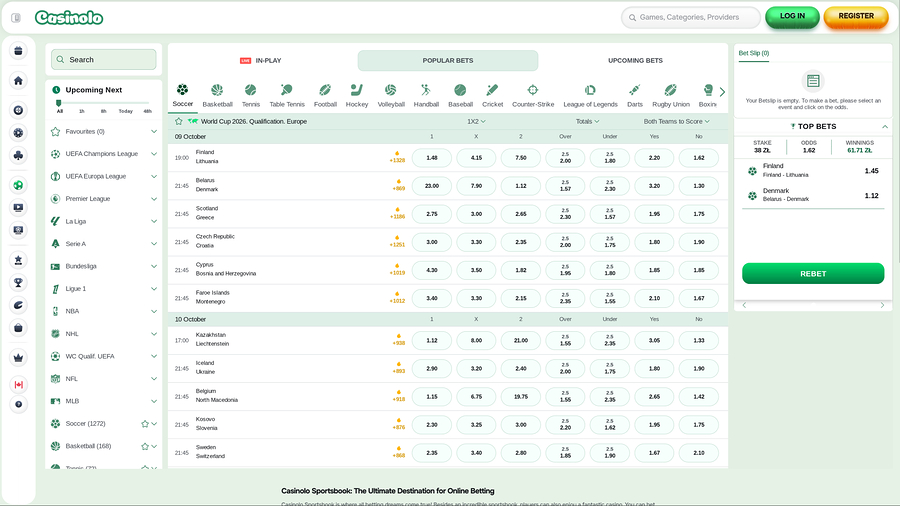 Casinolo Casino Live Sports Desktop