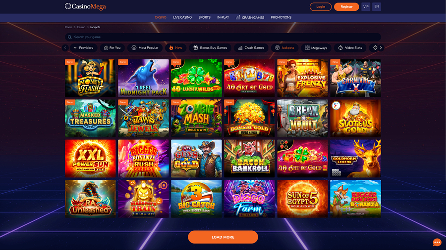 Casinomega jackpot desktop