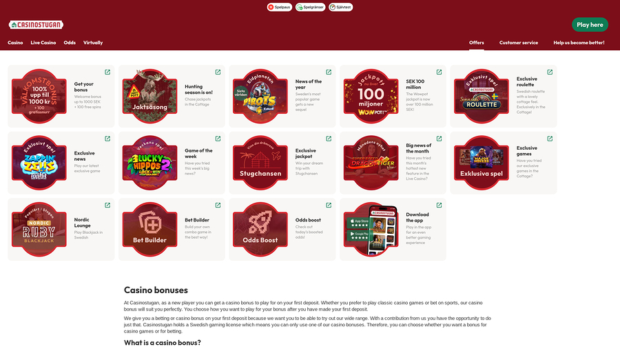 Casinostugan Promotions Desktop