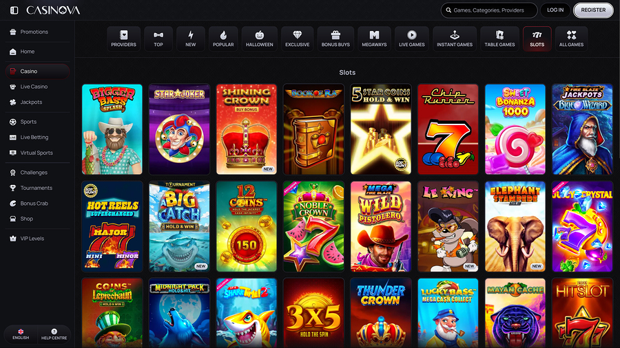 Casinova Casino games desktop