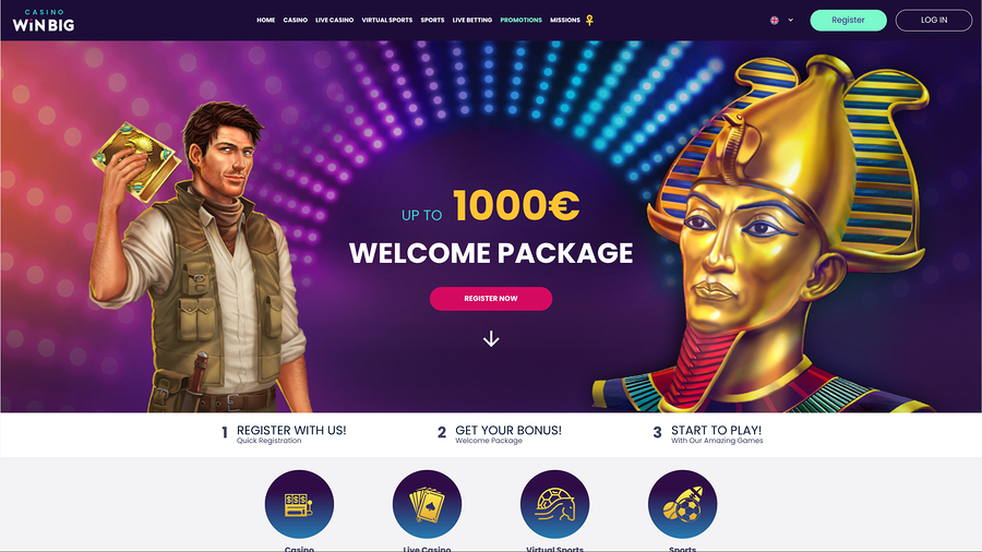 CasinoWinBig homepage desktop