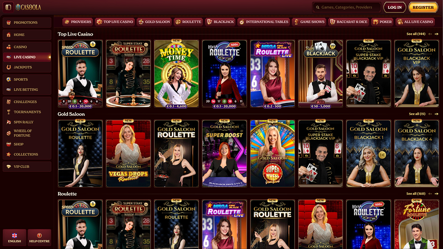Casoola Casino Live Dealer