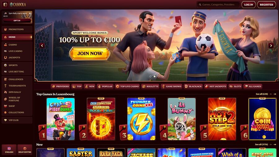 CasoolaCasino Desktop Homepage