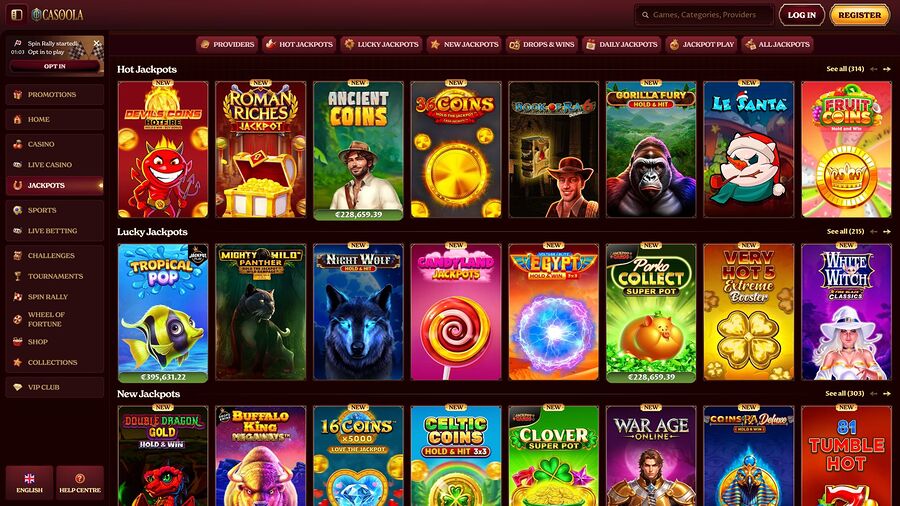 CasoolaCasino Desktop Jackpots