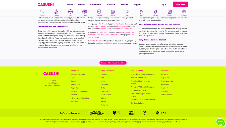 Casushi Casino Game Developers Desktop