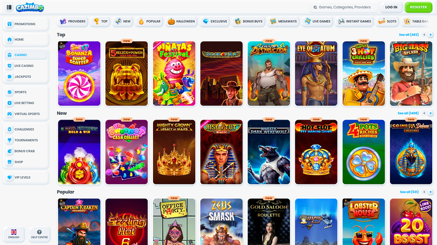 Cazimbo Casino Games Desktop