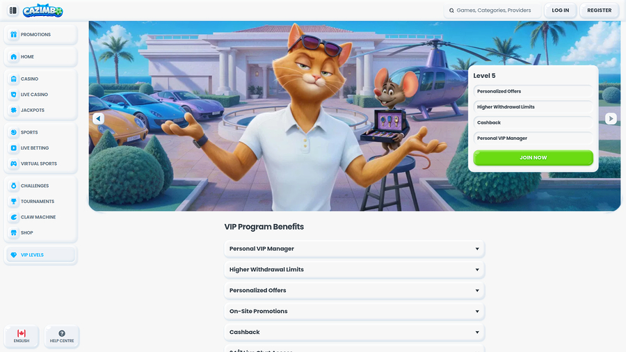 Cazimbo Casino Desktop VIP Program